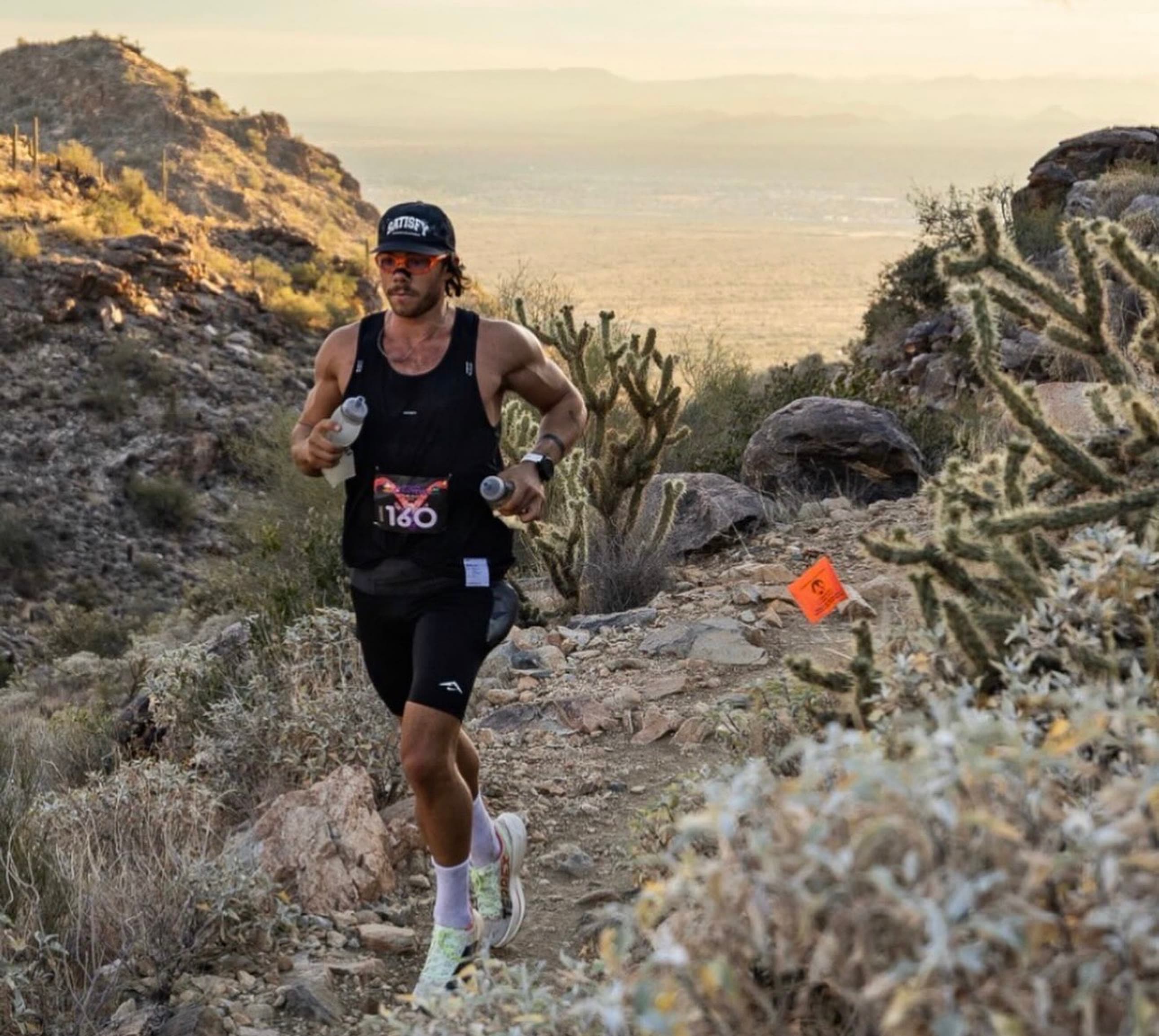 Justin Kaufmann racing a desert trail ultra